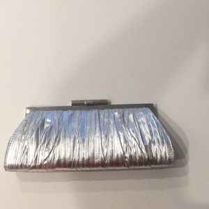 Silver Clutch with Shoulder Strap
